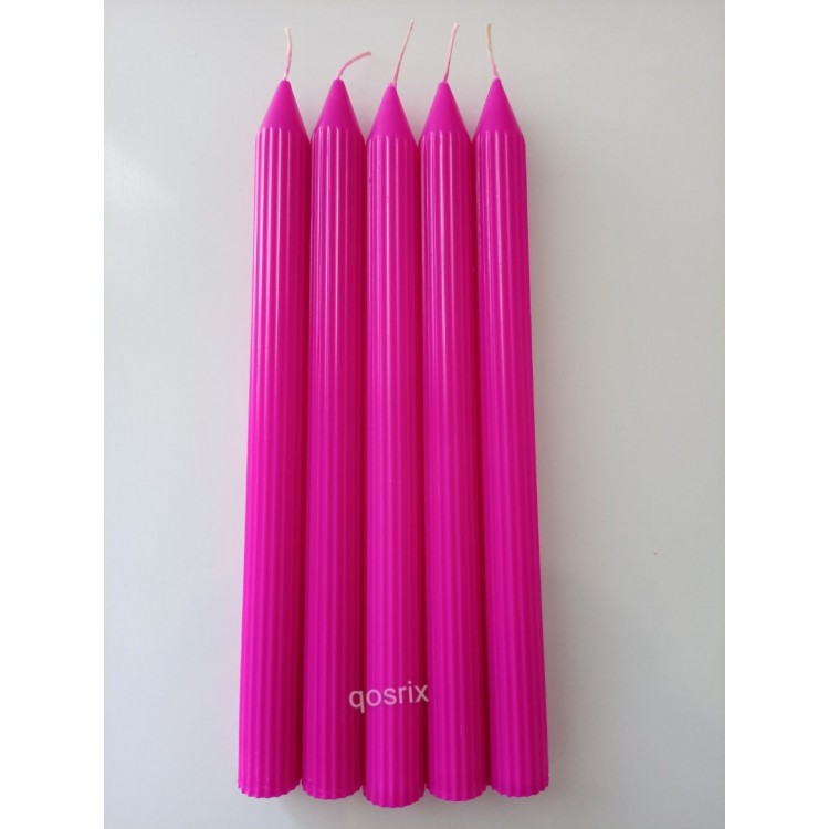100 Adet Toptan Pembe Fuşya Şamdan Dekor Mum