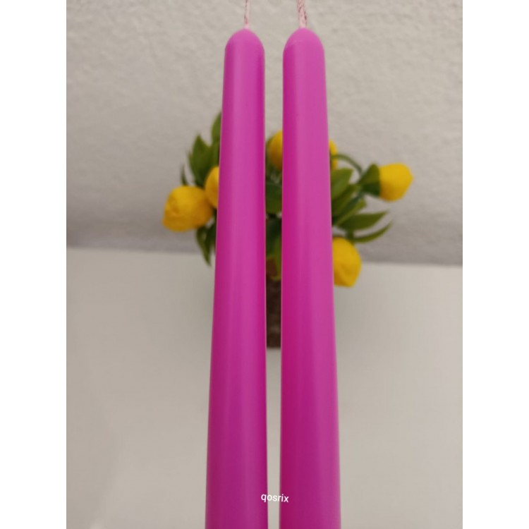 qosrix 2'li Açık Pembe Şamdan Mumu