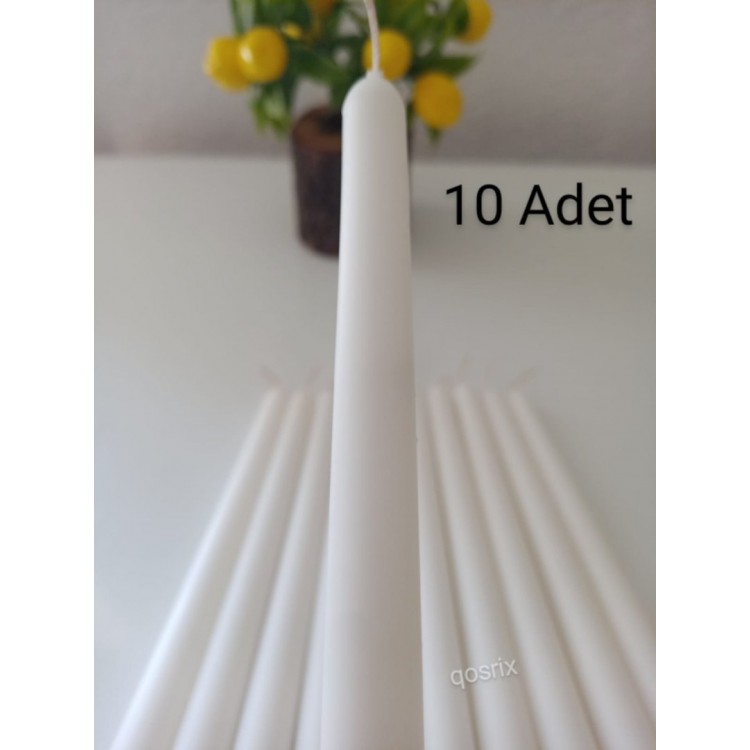 qosrix 10'lu Beyaz Şamdan Soya Mumu 1. Kalite Soya Doğal
