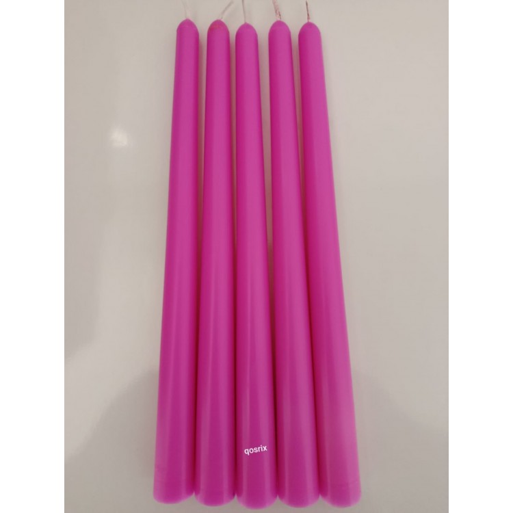 qosrix 5'li Açık Pembe Şamdan Soya Mumu 1. Kalite Soya Doğal