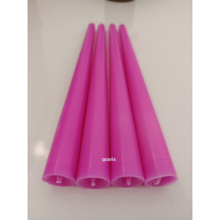 4'lü Açık Pembe Şamdan Soya Mumu 1. Kalite Soya