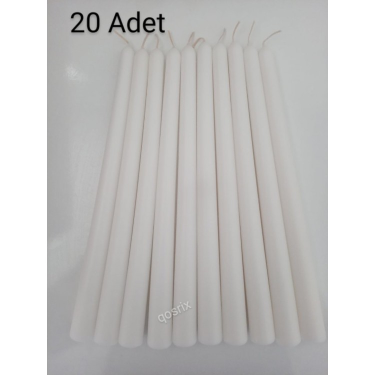 qosrix 20'li Beyaz Toptan Şamdan Mumu qosrix 20'li Beyaz Toptan Şamdan Mumu