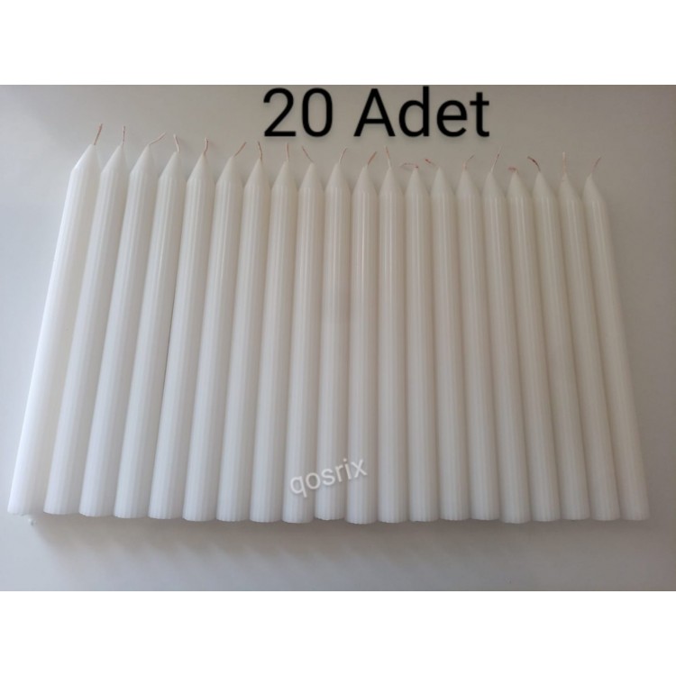 20'li Toptan Beyaz Şamdan Mumu