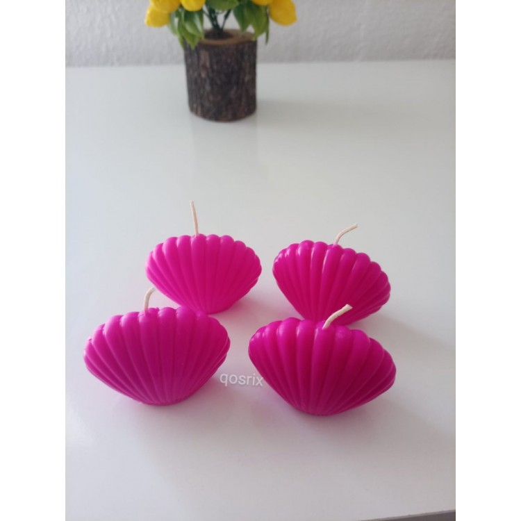4'lü Pembe Fuşya Mini İstiridye Deniz Kabuğu 4'lü Pembe Fuşya Mini İstiridye Deniz Kabuğu