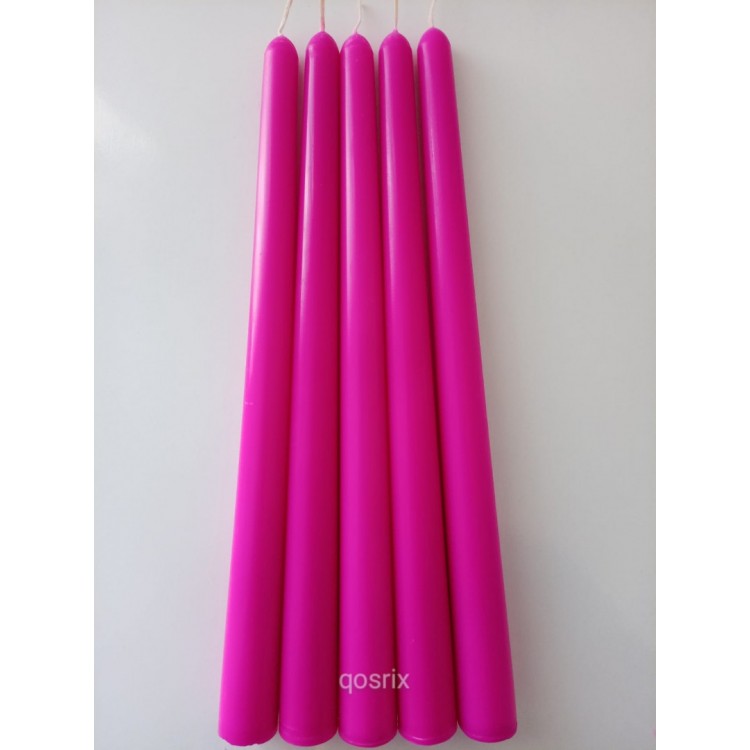 5'li Pembe Fuşya Şamdan Mumu