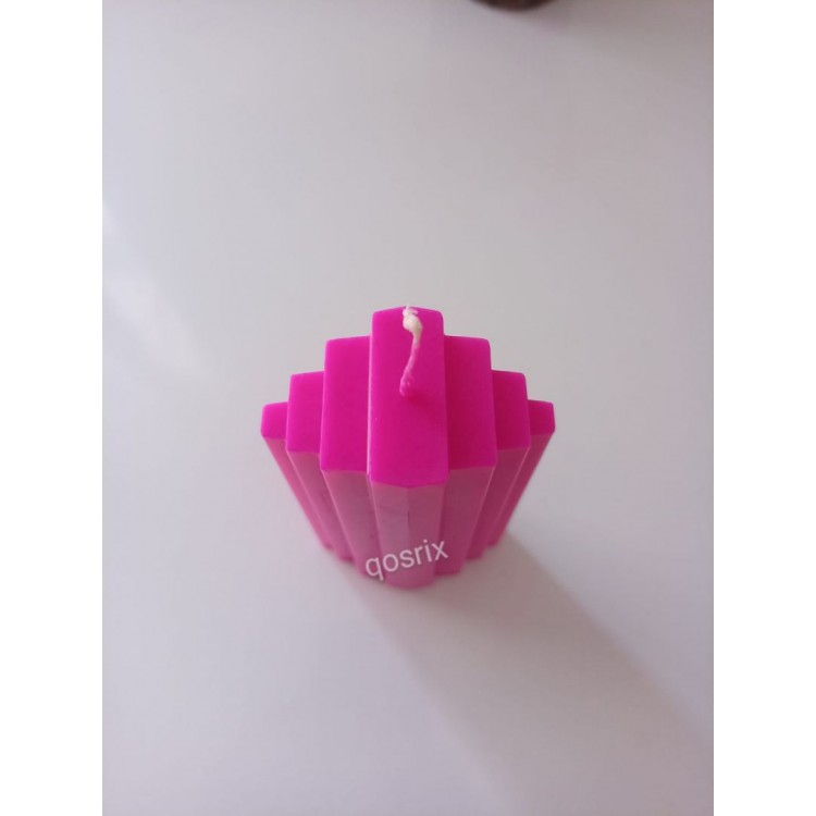 Pembe Fuşya Doğal Kokulu Sütun Geometrik şekil Kule Mum Pembe Fuşya Doğal Kokulu Sütun Geometrik şekil Kule Mum