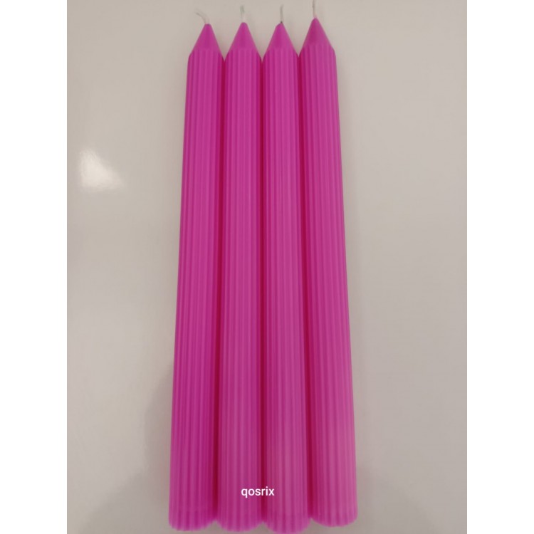 4'lü Açık Pembe Şamdan Soya Mumu 1. Kalite Soya