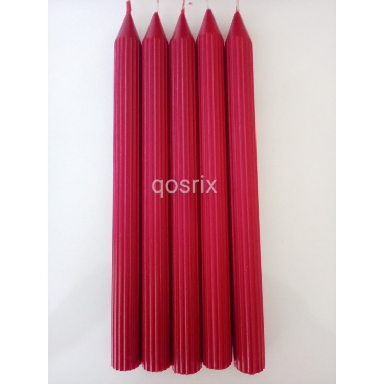 qosrix 5'li Kırmızı Şamdan Mumu