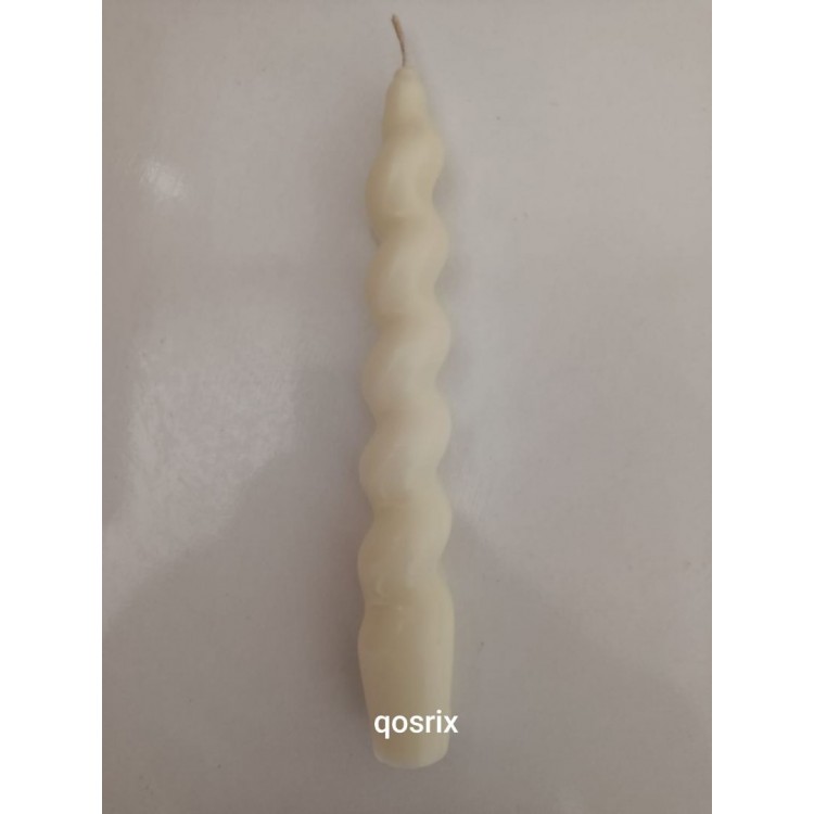 Açık Krem Italyan Burgulu Şamdan Soya Mumu Açık Krem Italyan Burgulu Şamdan Soya Mumu