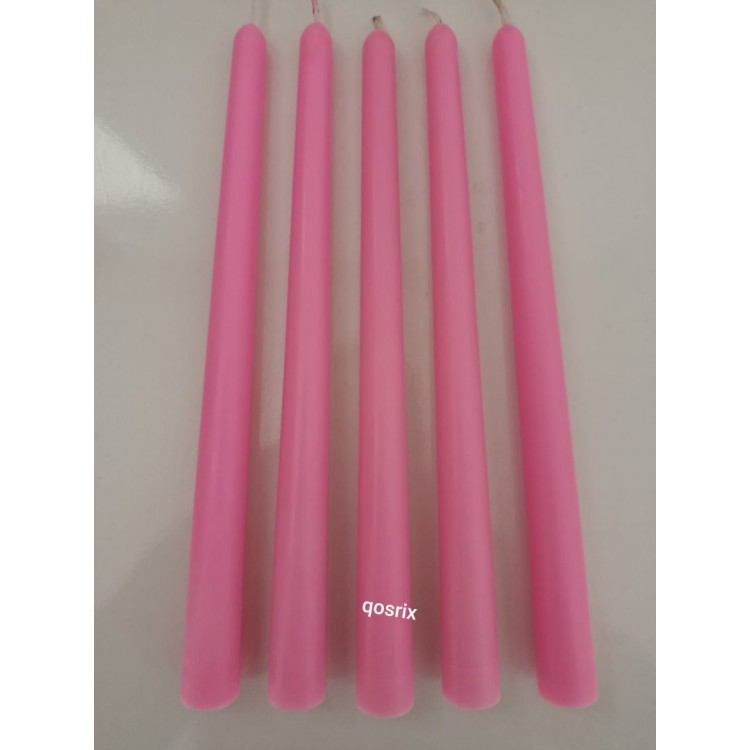 5'li Pudra Pembe Şamdan Soya Mumu 1. Kalite Soya Doğal