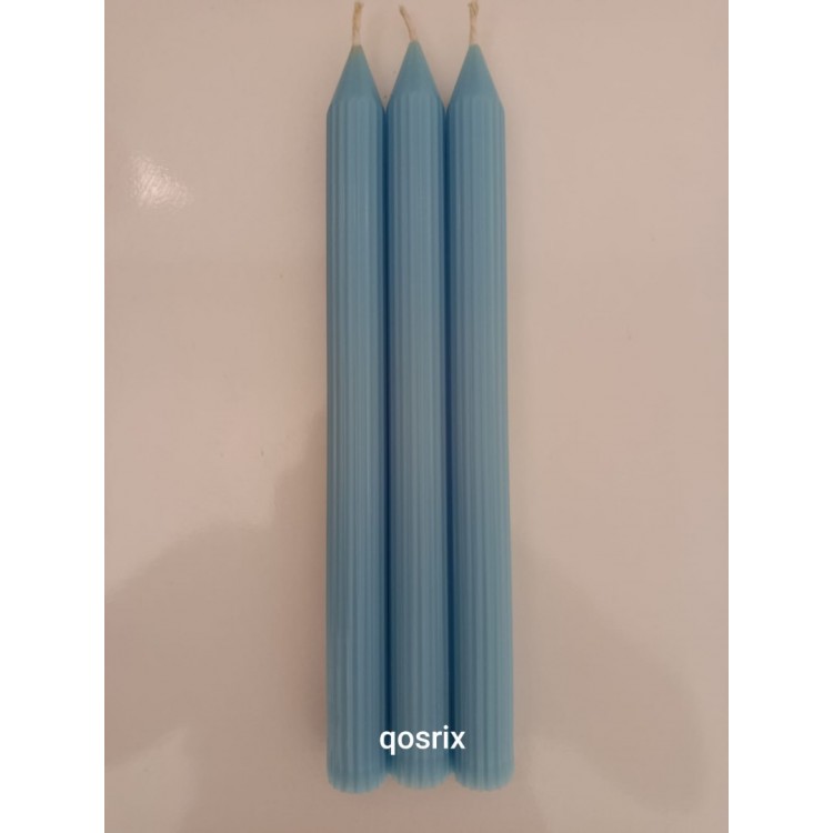 qosrix 3'lü Açık Mavi Şamdan Soya Mumu 1. Kalite Soya qosrix 3'lü Açık Mavi Şamdan Soya Mumu 1. Kalite Soya